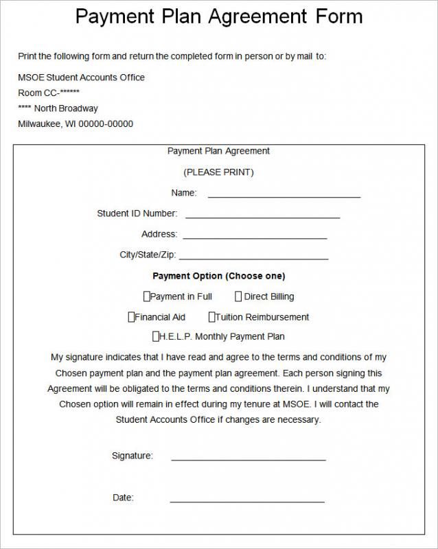 sample installment payment letter proposal